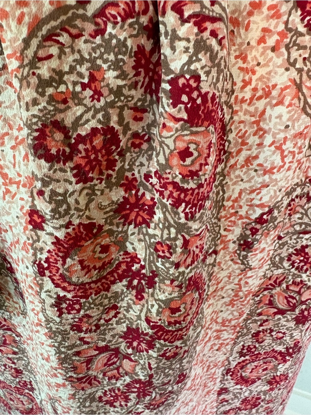 Madewell Silk Cold Shoulder Paisley Print Mini Dress Tassels Size Medium - Picture 6 of 10